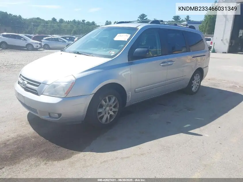 2006 Kia Sedona Ex/Lx VIN: KNDMB233466031349 Lot: 42627431