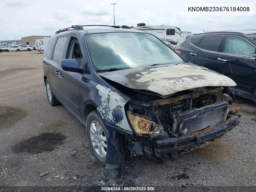 2007 Kia Sedona Ex/Lx VIN: KNDMB233676184008 Lot: 30064334