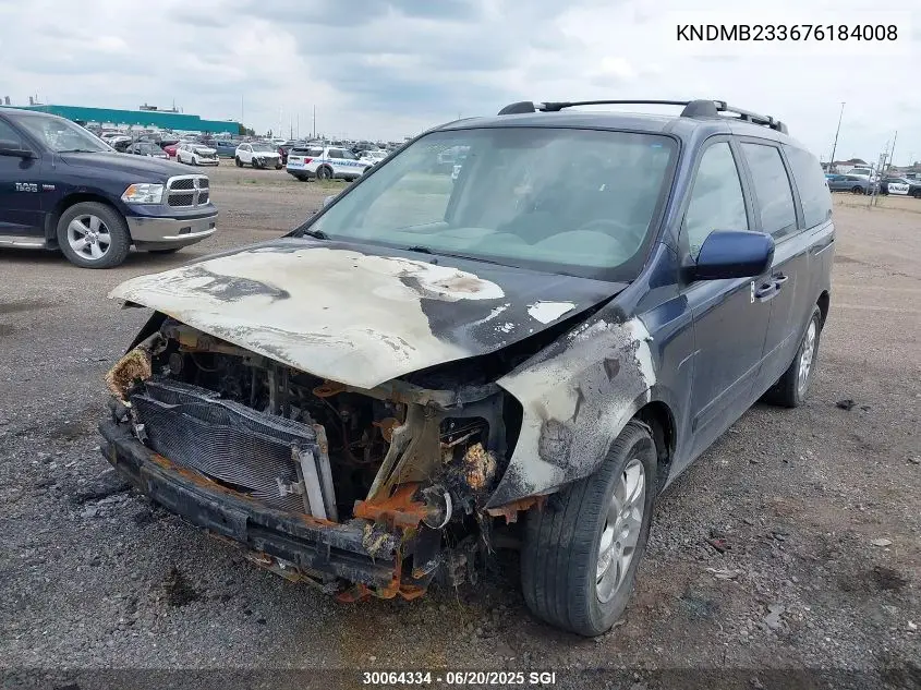 2007 Kia Sedona Ex/Lx VIN: KNDMB233676184008 Lot: 30064334