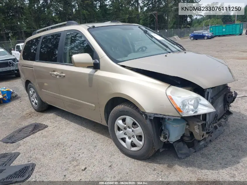2007 Kia Sedona Lx VIN: KNDMB233076111250 Lot: 42588749