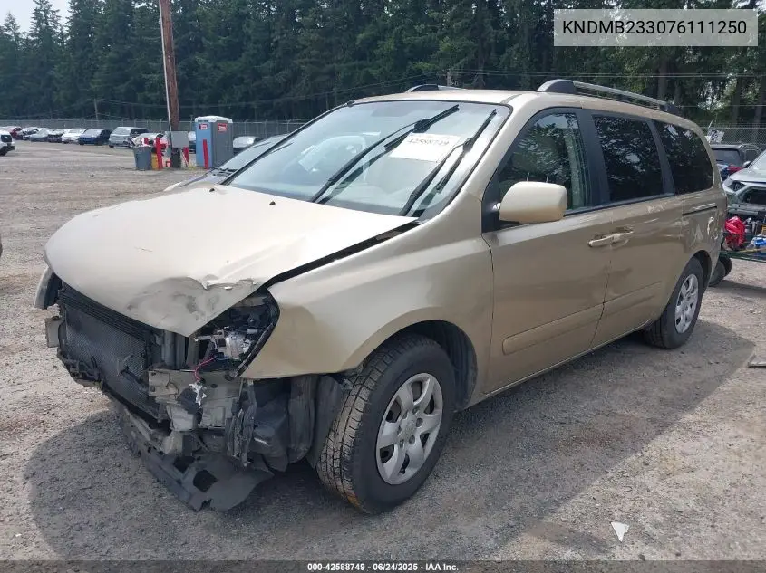 2007 Kia Sedona Lx VIN: KNDMB233076111250 Lot: 42588749