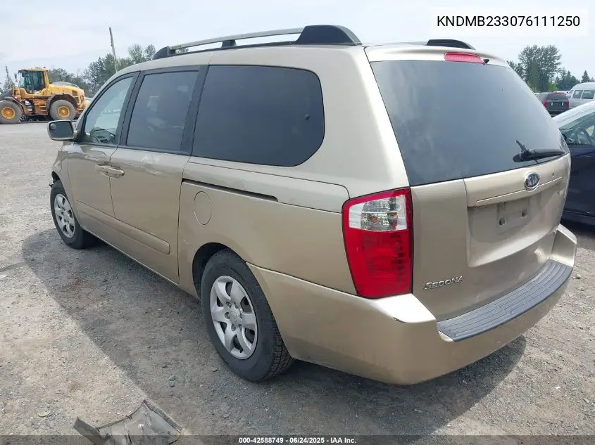 2007 Kia Sedona Lx VIN: KNDMB233076111250 Lot: 42588749