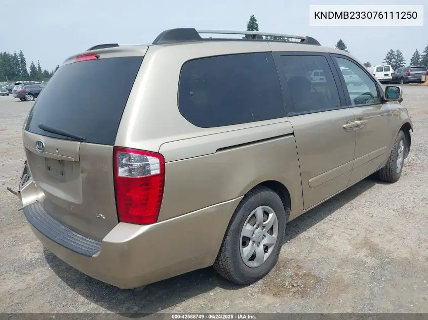 2007 Kia Sedona Lx VIN: KNDMB233076111250 Lot: 42588749