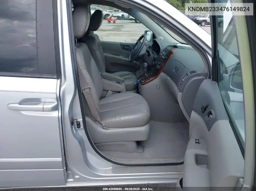 2007 Kia Sedona Ex VIN: KNDMB233476149824 Lot: 42590680