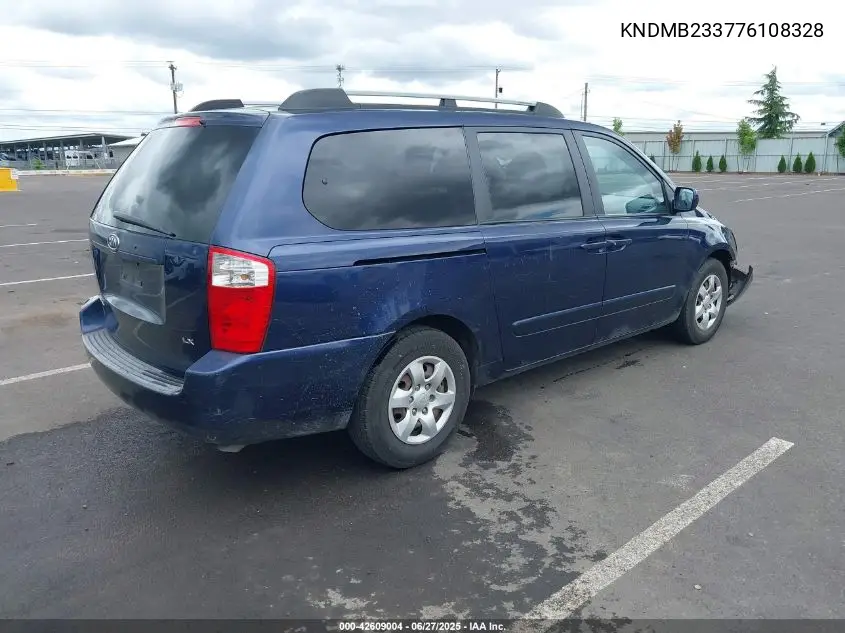 2007 Kia Sedona Lx VIN: KNDMB233776108328 Lot: 42609004