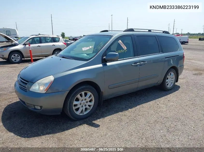 2008 Kia Sedona Ex/Lx VIN: KNDMB233386223199 Lot: 30065487