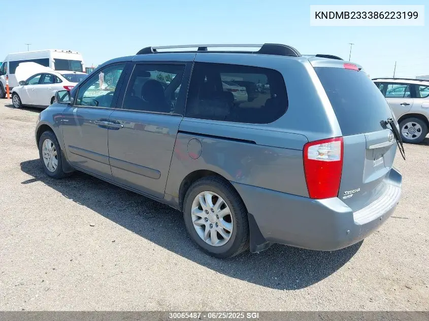 2008 Kia Sedona Ex/Lx VIN: KNDMB233386223199 Lot: 30065487