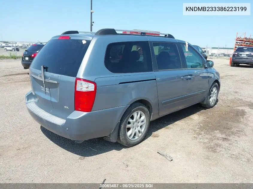2008 Kia Sedona Ex/Lx VIN: KNDMB233386223199 Lot: 30065487