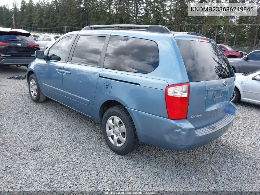 2008 Kia Sedona Lx VIN: KNDMB233686249845 Lot: 41784530