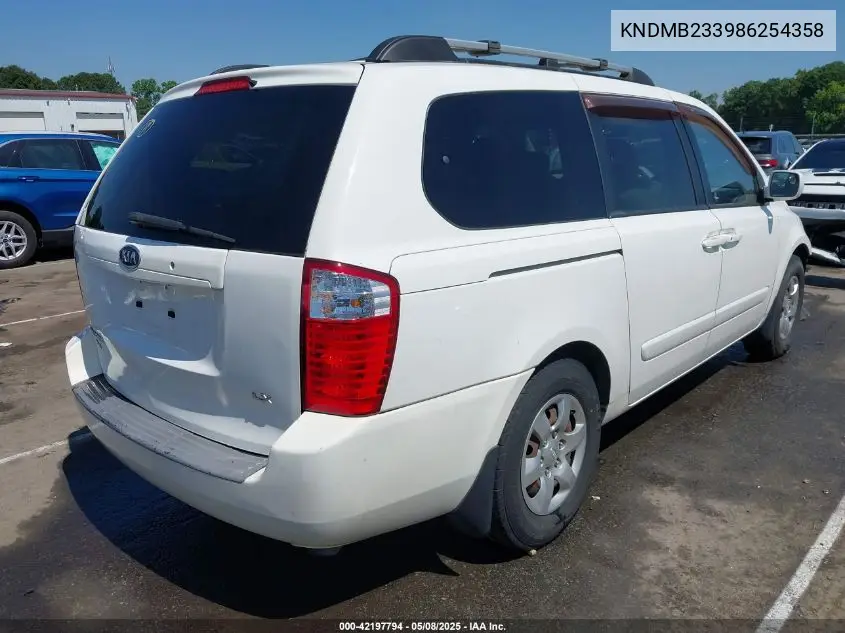 2008 Kia Sedona Lx VIN: KNDMB233986254358 Lot: 42197794