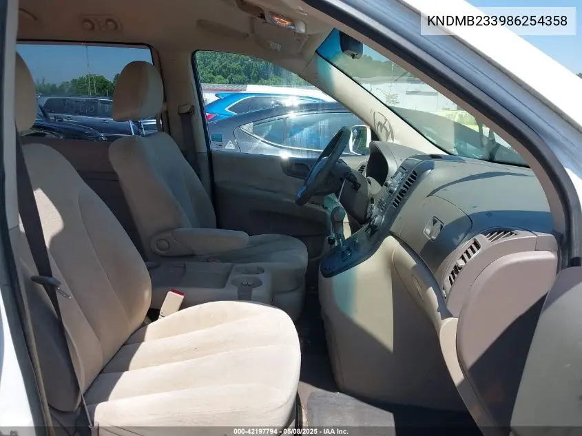 2008 Kia Sedona Lx VIN: KNDMB233986254358 Lot: 42197794