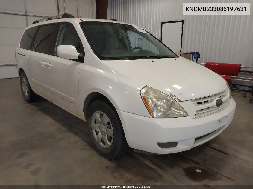 2008 Kia Sedona Lx VIN: KNDMB233086197631 Lot: 42199325