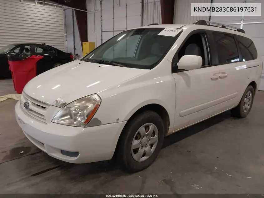 2008 Kia Sedona Lx VIN: KNDMB233086197631 Lot: 42199325
