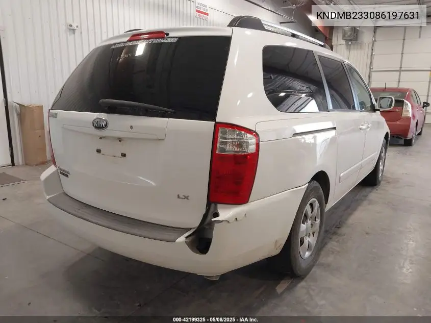 2008 Kia Sedona Lx VIN: KNDMB233086197631 Lot: 42199325