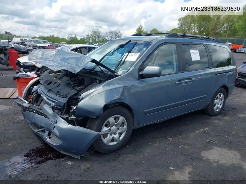 2008 Kia Sedona Lx VIN: KNDMB233186239630 Lot: 42205177