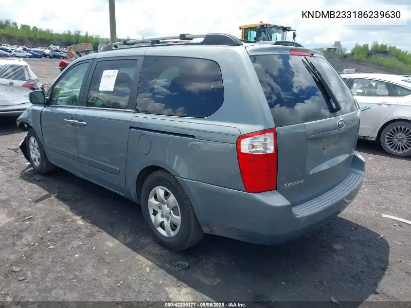 2008 Kia Sedona Lx VIN: KNDMB233186239630 Lot: 42205177