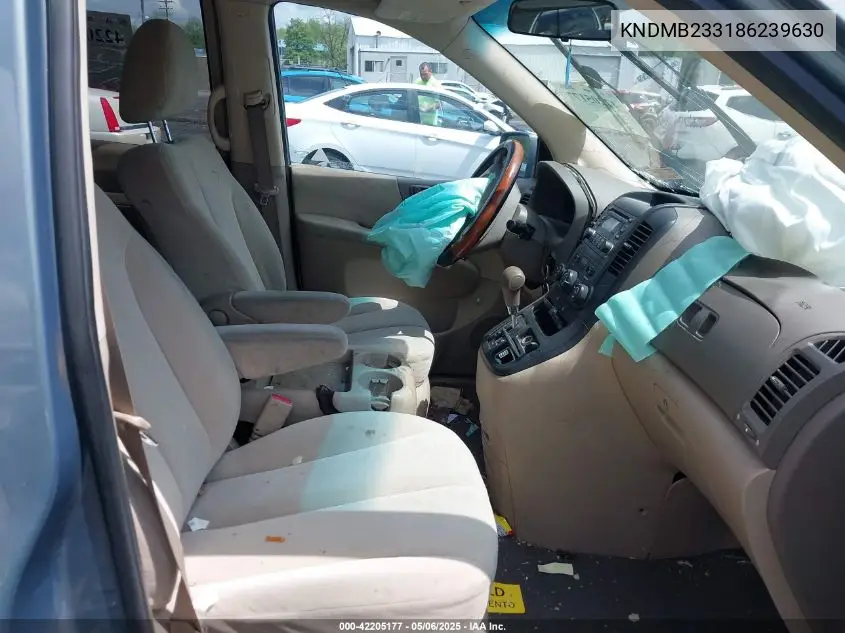 2008 Kia Sedona Lx VIN: KNDMB233186239630 Lot: 42205177