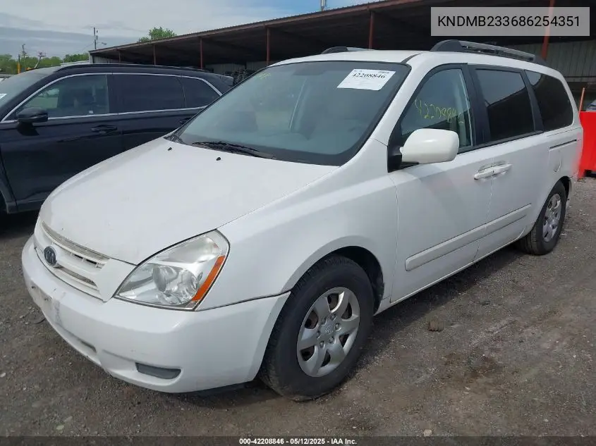 2008 Kia Sedona Ex/Lx VIN: KNDMB233686254351 Lot: 42208846