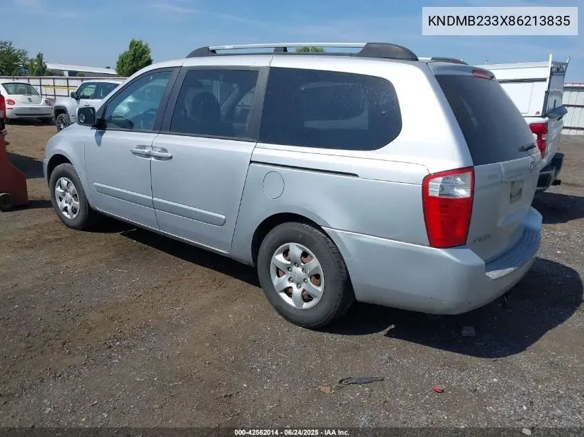 2008 Kia Sedona Lx VIN: KNDMB233X86213835 Lot: 42562014