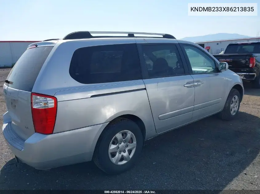 2008 Kia Sedona Lx VIN: KNDMB233X86213835 Lot: 42562014