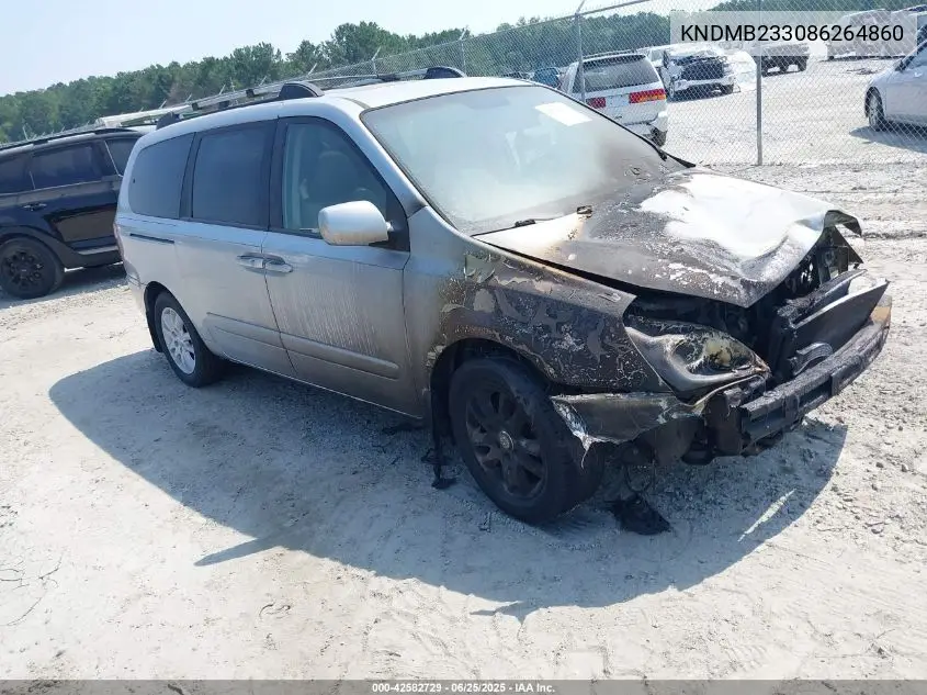2008 Kia Sedona Ex VIN: KNDMB233086264860 Lot: 42582729
