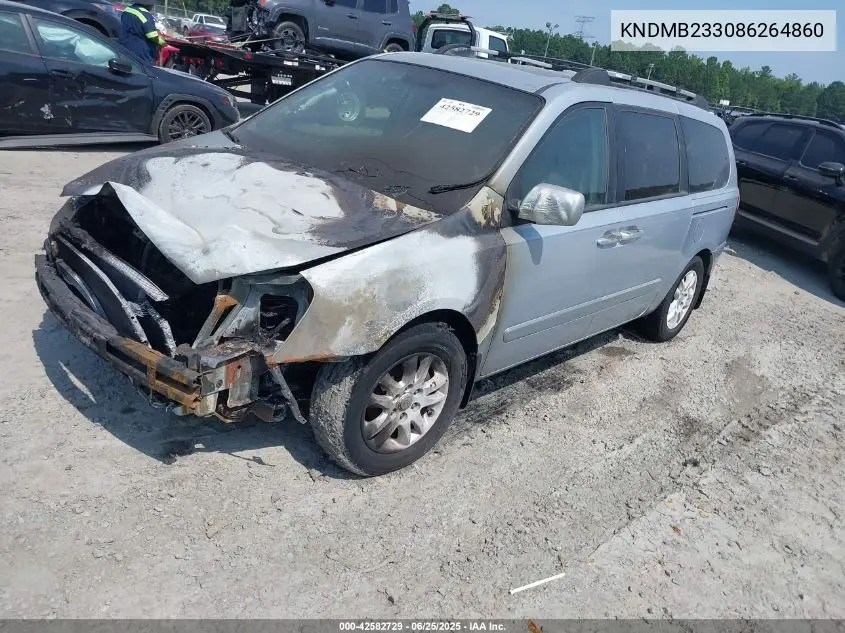 2008 Kia Sedona Ex VIN: KNDMB233086264860 Lot: 42582729
