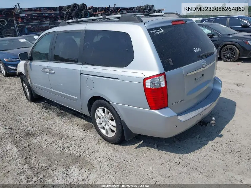 2008 Kia Sedona Ex VIN: KNDMB233086264860 Lot: 42582729