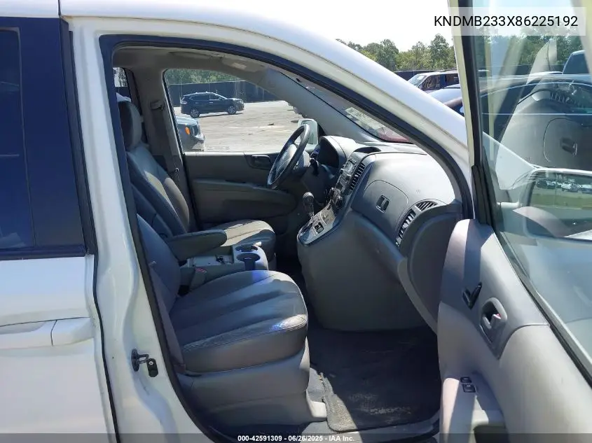 2008 Kia Sedona Ex VIN: KNDMB233X86225192 Lot: 42591309