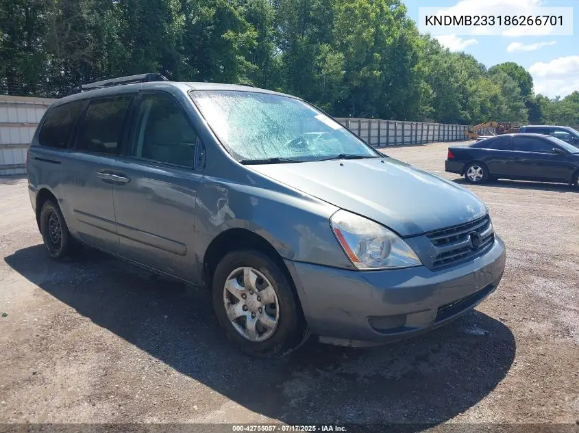 2008 Kia Sedona Lx VIN: KNDMB233186266701 Lot: 42755057
