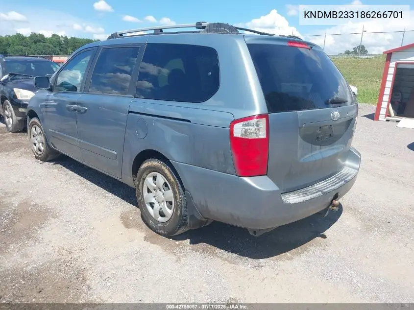 2008 Kia Sedona Lx VIN: KNDMB233186266701 Lot: 42755057
