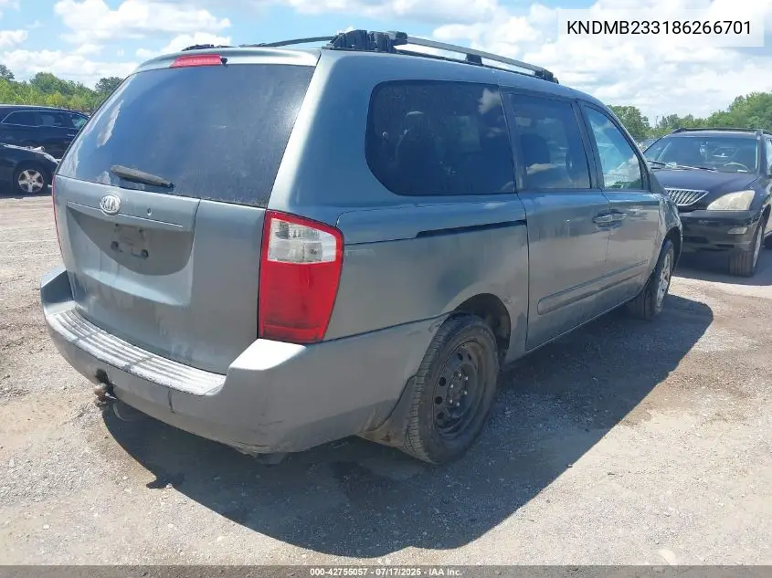 2008 Kia Sedona Lx VIN: KNDMB233186266701 Lot: 42755057