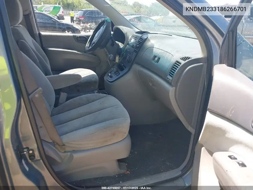 2008 Kia Sedona Lx VIN: KNDMB233186266701 Lot: 42755057