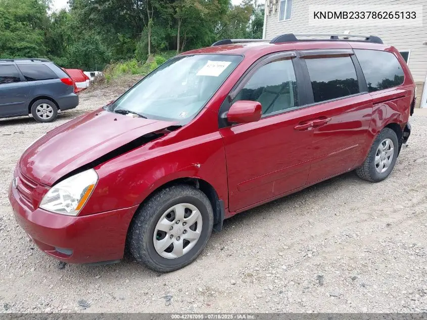 2008 Kia Sedona Lx VIN: KNDMB233786265133 Lot: 42767095
