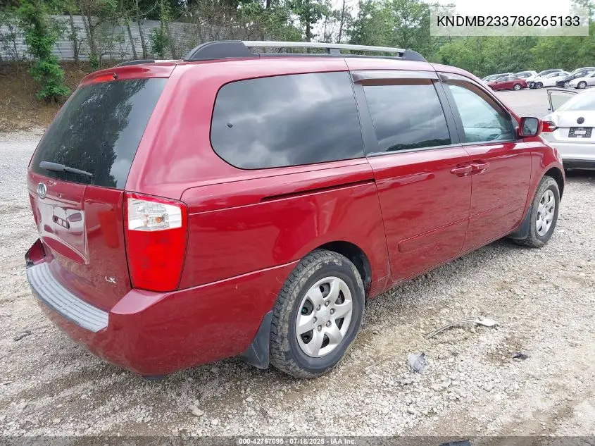 2008 Kia Sedona Lx VIN: KNDMB233786265133 Lot: 42767095