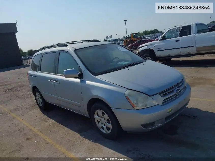 2008 Kia Sedona VIN: KNDMB133486248364 Lot: 42773868