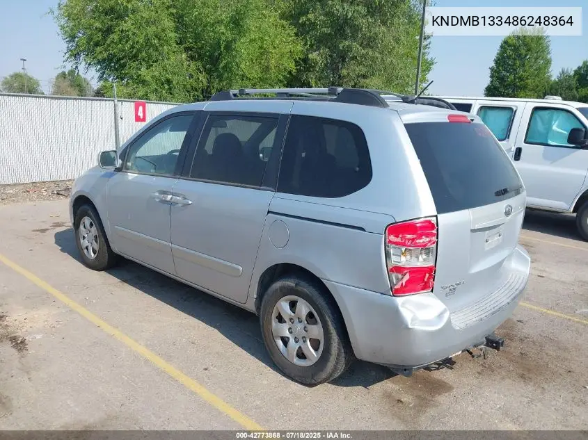 2008 Kia Sedona VIN: KNDMB133486248364 Lot: 42773868