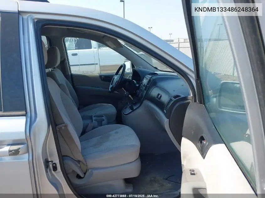 2008 Kia Sedona VIN: KNDMB133486248364 Lot: 42773868
