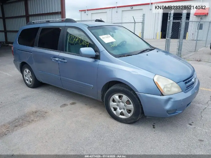 2008 Kia Sedona Lx VIN: KNDMB233286214042 Lot: 42774329