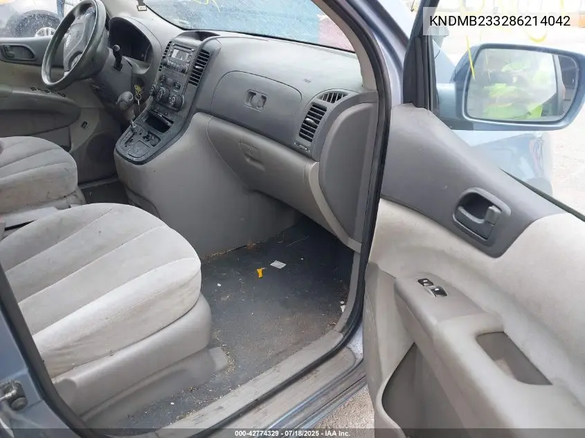 2008 Kia Sedona Lx VIN: KNDMB233286214042 Lot: 42774329