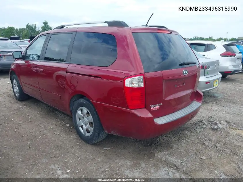 2009 Kia Sedona Lx VIN: KNDMB233496315990 Lot: 42552402