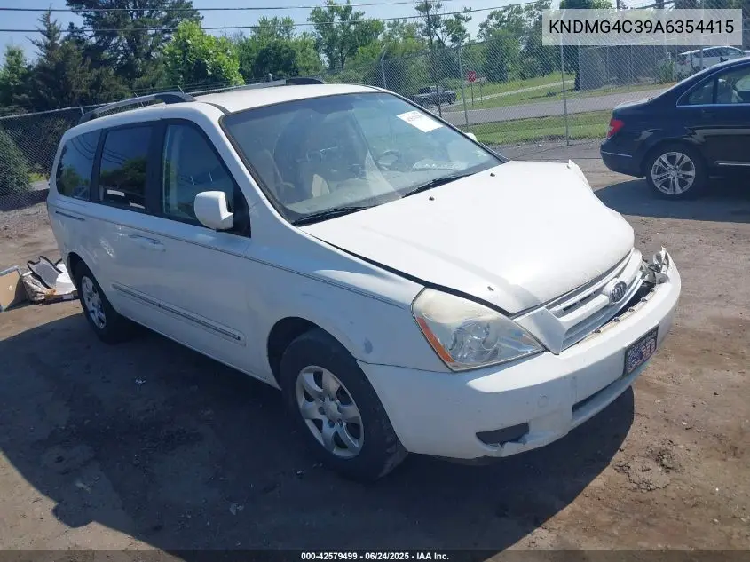2010 Kia Sedona Lx VIN: KNDMG4C39A6354415 Lot: 42579499