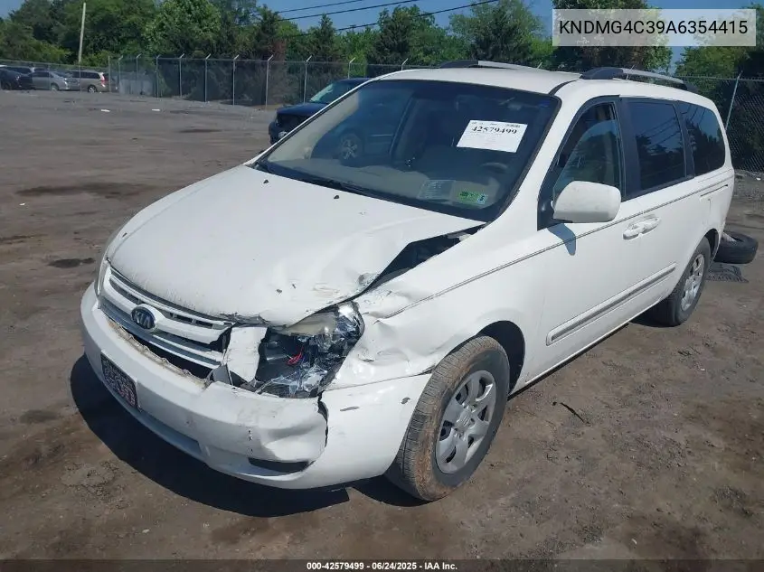 2010 Kia Sedona Lx VIN: KNDMG4C39A6354415 Lot: 42579499