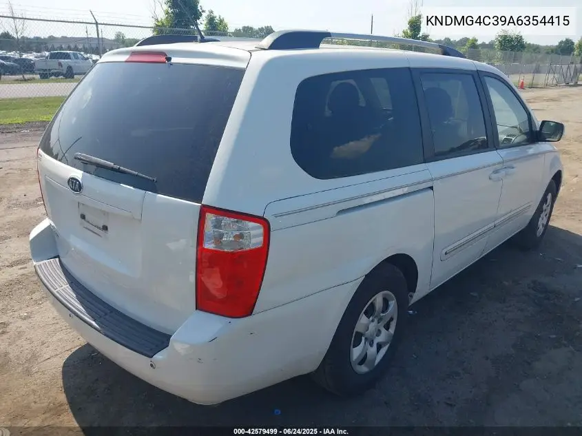 2010 Kia Sedona Lx VIN: KNDMG4C39A6354415 Lot: 42579499