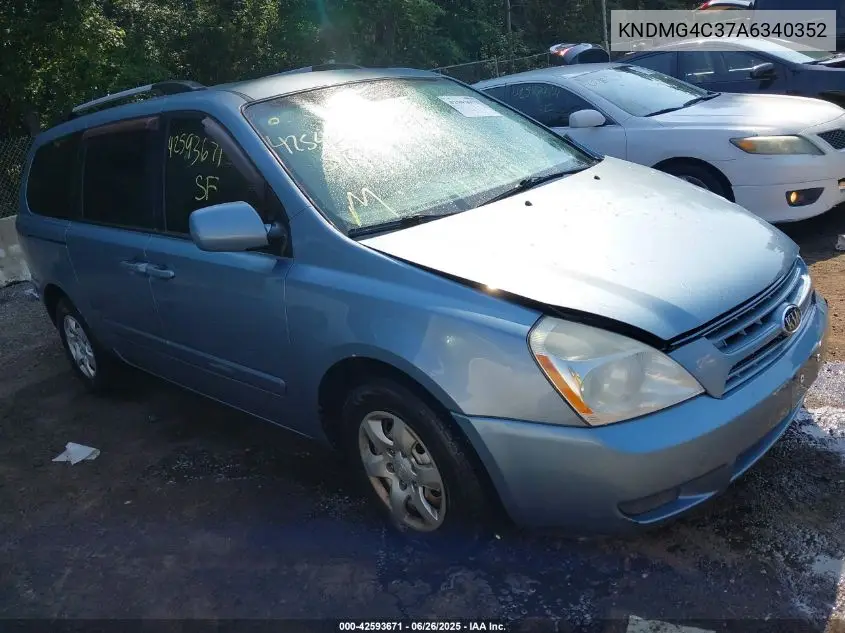 2010 Kia Sedona Lx VIN: KNDMG4C37A6340352 Lot: 42593671