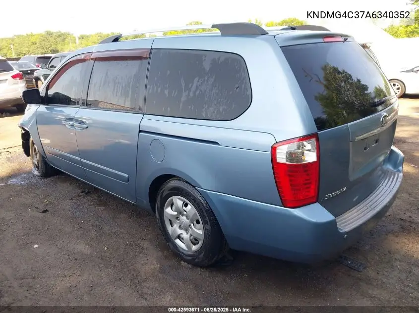 2010 Kia Sedona Lx VIN: KNDMG4C37A6340352 Lot: 42593671