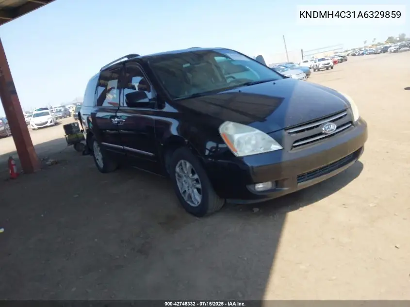 2010 Kia Sedona Ex VIN: KNDMH4C31A6329859 Lot: 42748332