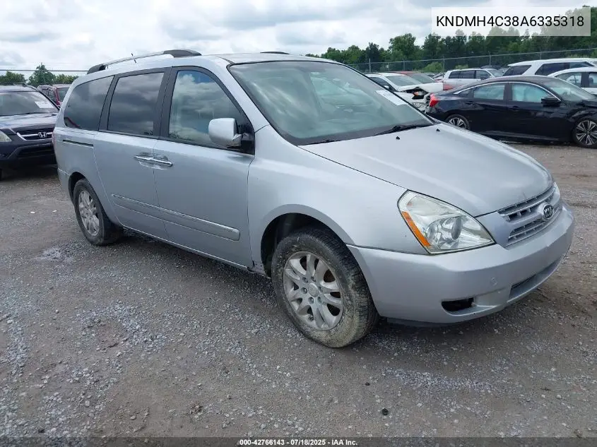 2010 Kia Sedona Ex VIN: KNDMH4C38A6335318 Lot: 42766143