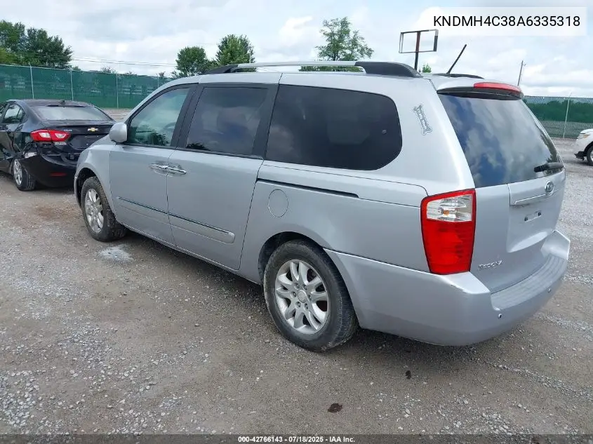 2010 Kia Sedona Ex VIN: KNDMH4C38A6335318 Lot: 42766143