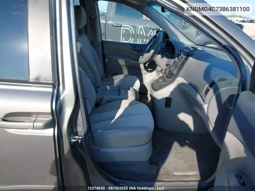 2011 Kia Sedona Lx VIN: KNDMG4C73B6381100 Lot: 12274030