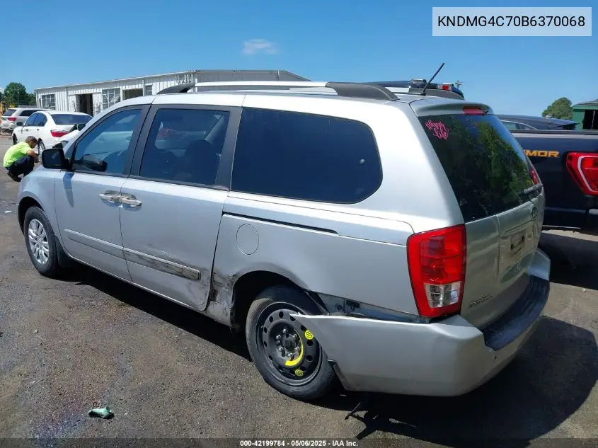 2011 Kia Sedona Lx VIN: KNDMG4C70B6370068 Lot: 42199784